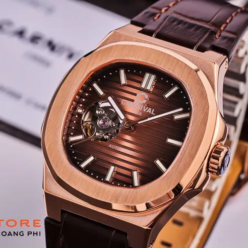 Đồng Hồ Nam Carnival 8128G1-VH-DD-N Full Nâu Chocolate: Phiên Bản Lộ Cơ Đẹp Nhất Từ Carnival