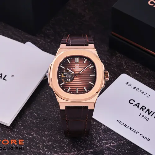 Đồng Hồ Nam Carnival 8128G1-VH-DD-N Full Nâu Chocolate: Phiên Bản Lộ Cơ Đẹp Nhất Từ Carnival