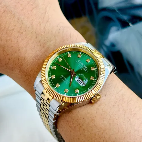 Đồng Hồ Nam Carnival 8131G-CV-XL Mặt Số Xanh Lá - Dây Kim Loại: Vẻ Đẹp Từ Huyền Thoại Rolex Date