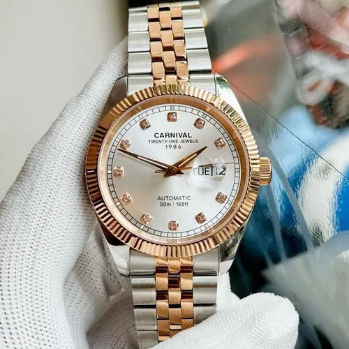 Đồng Hồ Nam Carnival 8131G-CH-T Mặt Số Trắng - Dây Kim Loại: Vẻ Đẹp Từ Huyền Thoại Rolex Date