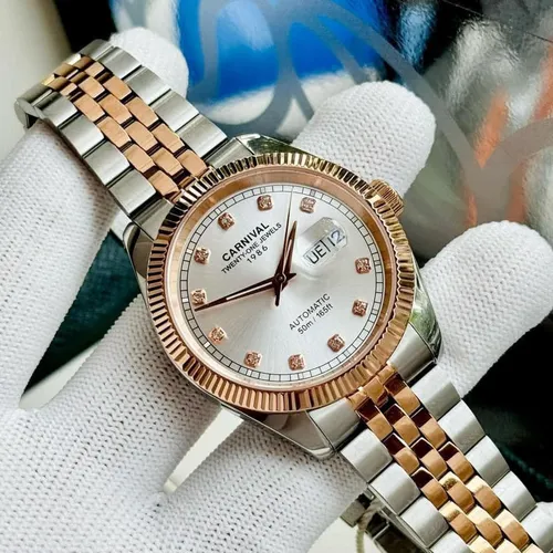 Đồng Hồ Nam Carnival 8131G-CH-T Mặt Số Trắng - Dây Kim Loại: Vẻ Đẹp Từ Huyền Thoại Rolex Date