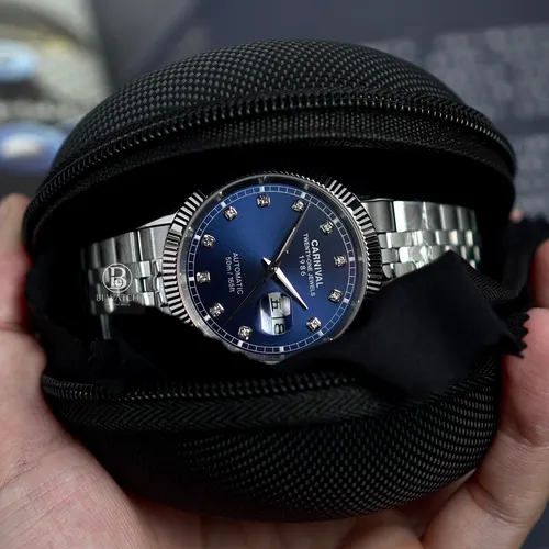 Đồng Hồ Nam Carnival 8131G-CH-T Mặt Số Xanh Dương - Dây Kim Loại: Vẻ Đẹp Từ Huyền Thoại Rolex Date