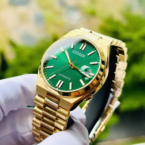 🔥(SIÊU HIẾM) Đồng Hồ Nam CITIZEN TSUYOSA NJ0152-51X President - Green Gold - Cảm Hứng Từ ROLEX Huyền Thoại Cho Bạn!
