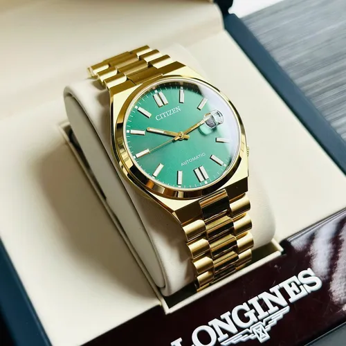 🔥(SIÊU HIẾM) Đồng Hồ Nam CITIZEN TSUYOSA NJ0152-51X President - Green Gold - Cảm Hứng Từ ROLEX Huyền Thoại Cho Bạn!