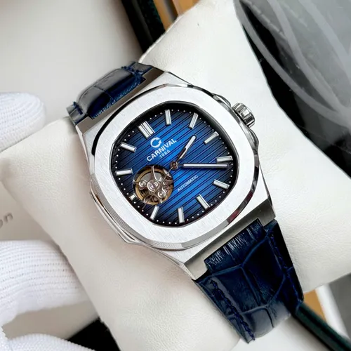 Đồng Hồ Nam Carnival 8128G-VT-DD-X Mặt Số Xanh Dương - Dây Da: Phiên Bản Lộ Cơ Mới Nhất Từ Carnival