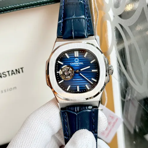 Đồng Hồ Nam Carnival 8128G-VT-DD-X Mặt Số Xanh Dương - Dây Da: Phiên Bản Lộ Cơ Mới Nhất Từ Carnival