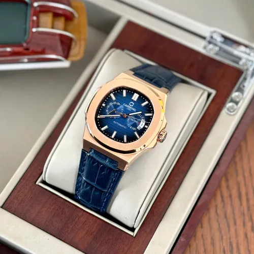 Đồng hồ Nam Carnival 8158G-VT-DD-X Mặt Số Màu Xanh Dương - Dây Da Thật: Mặt Số Đính Đá & Lịch Ngày Độc Nhất