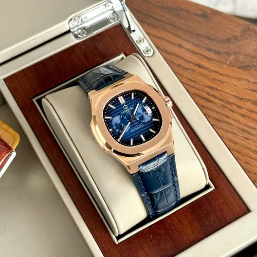 Đồng hồ Nam Carnival 8158G-VT-DD-X Mặt Số Màu Xanh Dương - Dây Da Thật: Mặt Số Đính Đá & Lịch Ngày Độc Nhất