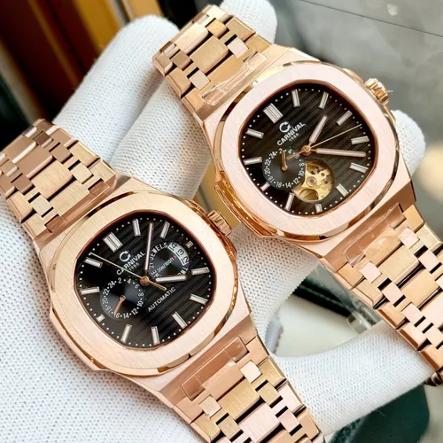 Đồng hồ Nam Carnival 8158G-VH-N Màu Đen - Dây Kim Loại Nâu: Phong Cách Nautilus Tàu Ngầm Đầy Nam Tính