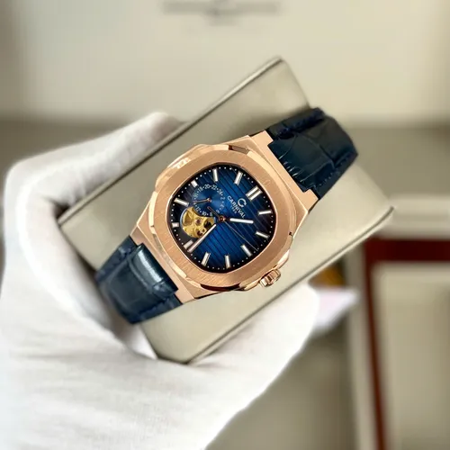 Đồng hồ Nam Carnival 8159G Rose Màu Xanh - Dây Da: Mặt Số Hình Vuông & Chi Tiết Lộ Cơ Độc Nhất