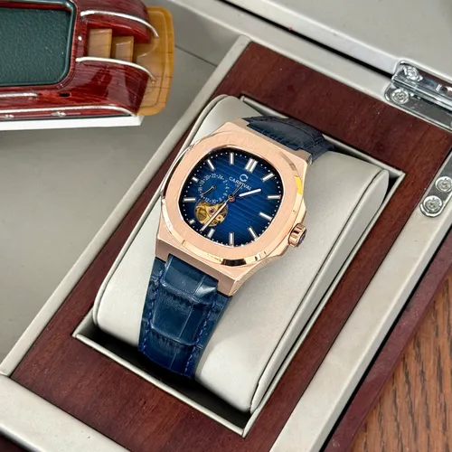 Đồng hồ Nam Carnival 8159G Rose Màu Xanh - Dây Da: Mặt Số Hình Vuông & Chi Tiết Lộ Cơ Độc Nhất