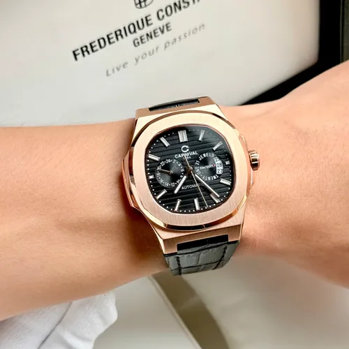 Đồng hồ Nam Carnival 8158G Màu Đen - Dây Da: Kiểu Dáng Chuẩn Patek & Chi Tiết Lộ Cơ Độc Nhất