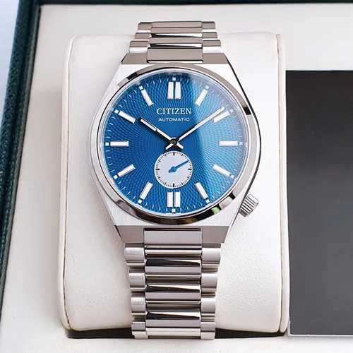 Đồng Hồ Nam CITIZEN TSUYOSA NK5010-51L Small Second - Mặt số Guilloche Xanh Dương - Vẻ Đẹp Độc Đáo Cho Cổ Tay Quý Ông
