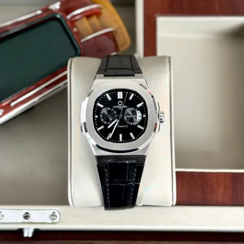 Đồng hồ Nam Carnival 8158G Màu Đen - Dây Da: Kiểu Dáng Chuẩn Patek & Chi Tiết Lộ Cơ Độc Nhất