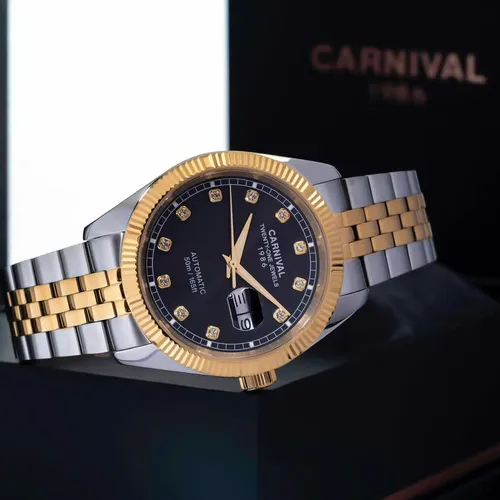 Đồng Hồ Nam Carnival 8131G-CV-D Mặt Số Đen - Dây Kim Loại: Vẻ Đẹp Từ Huyền Thoại Rolex Date