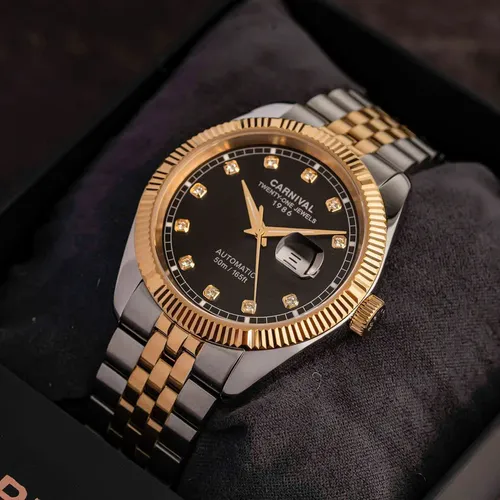 Đồng Hồ Nam Carnival 8131G-CV-D Mặt Số Đen - Dây Kim Loại: Vẻ Đẹp Từ Huyền Thoại Rolex Date