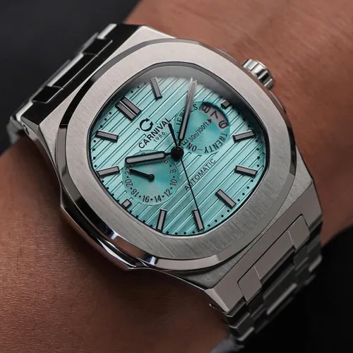 Đồng hồ Nam Carnival 8158G-VT-XD Màu Xanh Ice Blue - Dây Kim Loại: Mặt Số Dial Chuẩn Patek Đầy Nam Tính