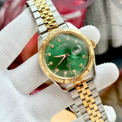 Đồng Hồ Nam Carnival 8131G-CV-XL Mặt Số Xanh Lá - Dây Kim Loại: Vẻ Đẹp Từ Huyền Thoại Rolex Date
