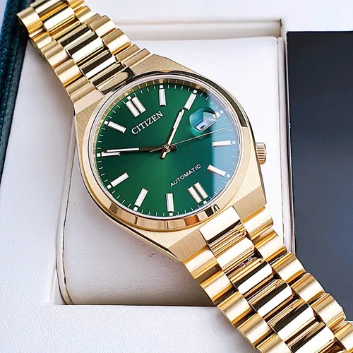 🔥(SIÊU HIẾM) Đồng Hồ Nam CITIZEN TSUYOSA NJ0152-51X President - Green Gold - Cảm Hứng Từ ROLEX Huyền Thoại Cho Bạn!