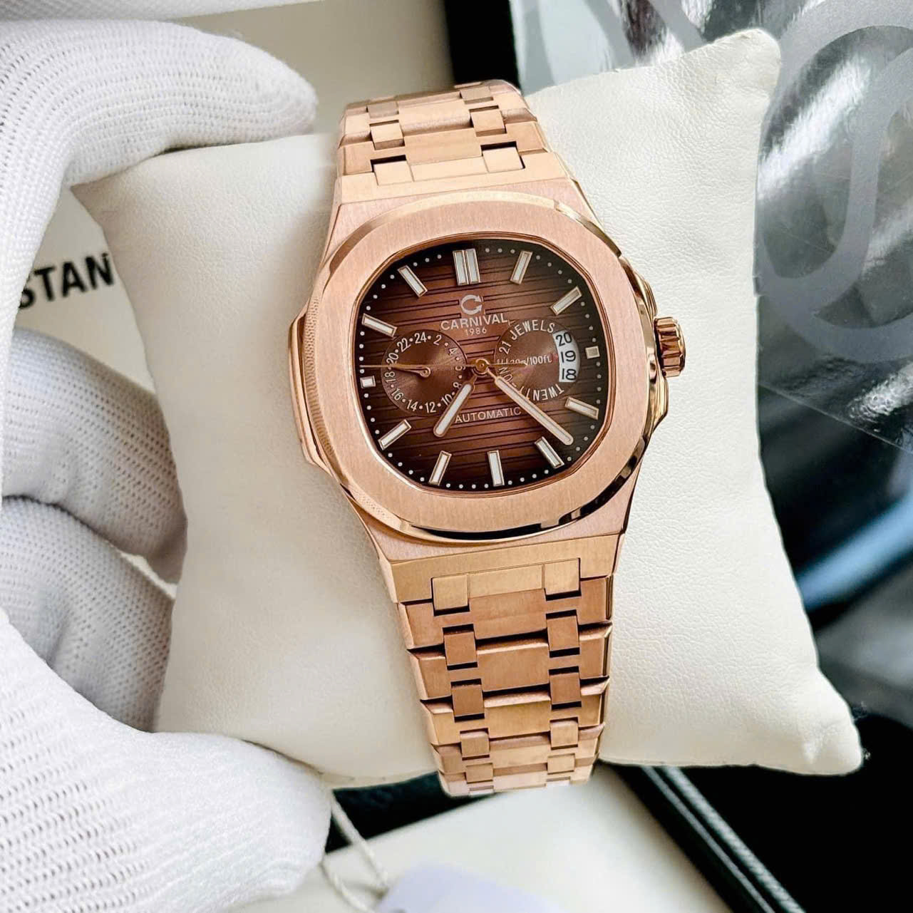 Đồng hồ Nam Carnival 8158G Full Nâu Chocolate Đồng hồ Nam Carnival 8158G Full Nâu Chocolate