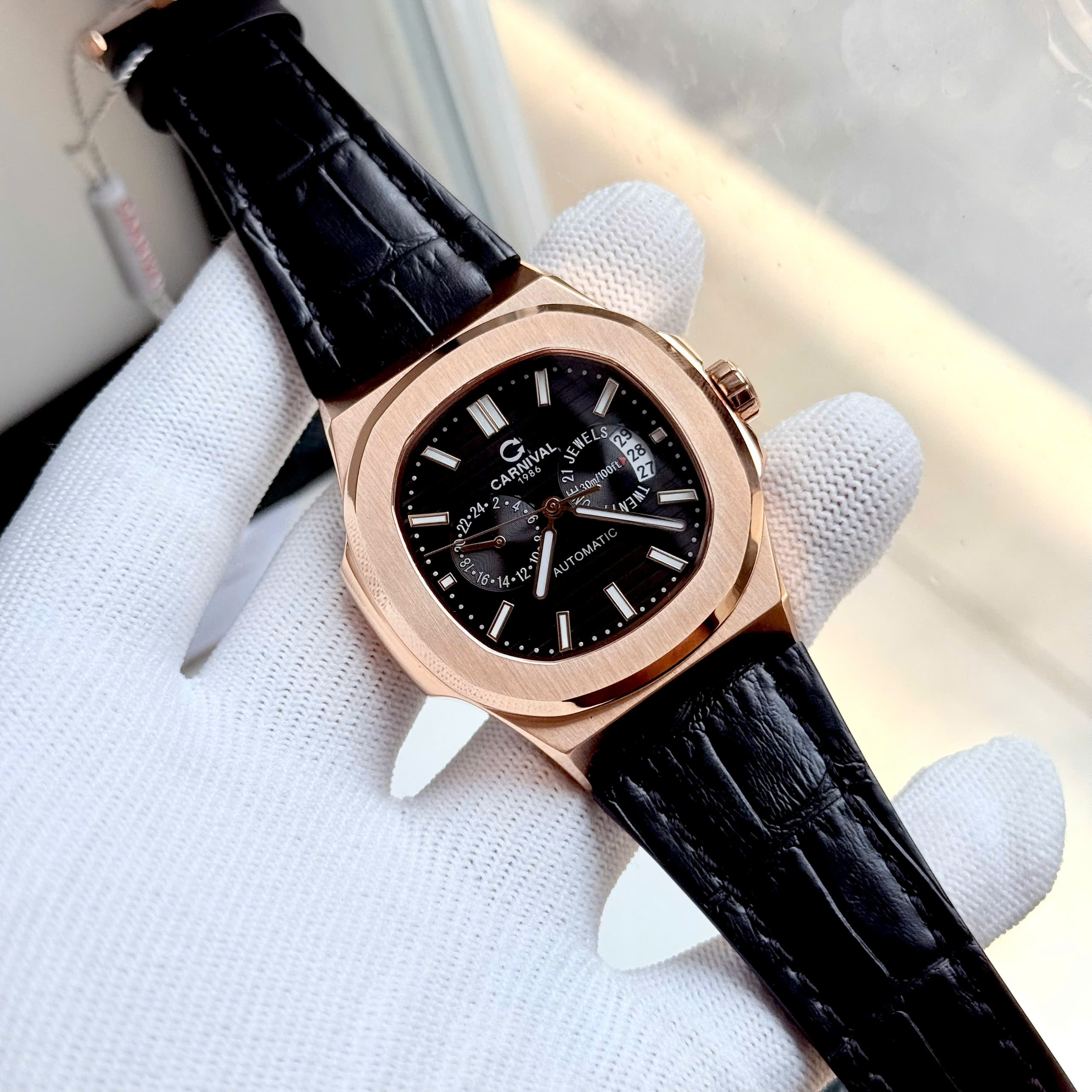 Đồng hồ Carnival nam 8158G dây da Đồng hồ Carnival nam 8158G dây da