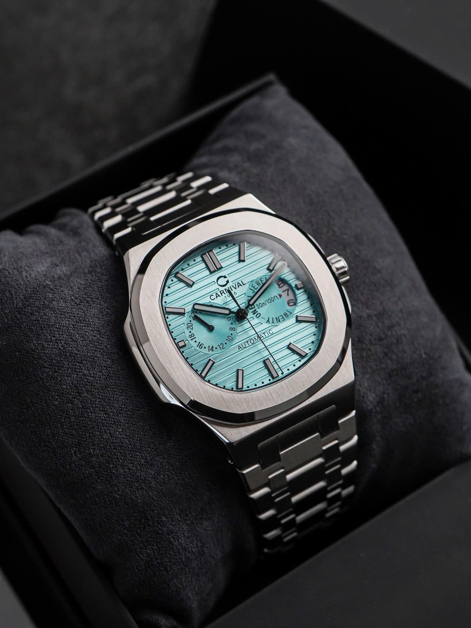 Đồng hồ Carnival nam 8158G dây kim loại cứng cáp Đồng hồ Carnival nam 8158G dây kim loại cứng cáp