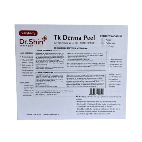 Bộ sản phẩm Bộ Tretinol gồm 2 lọ; Dung tích 30ml