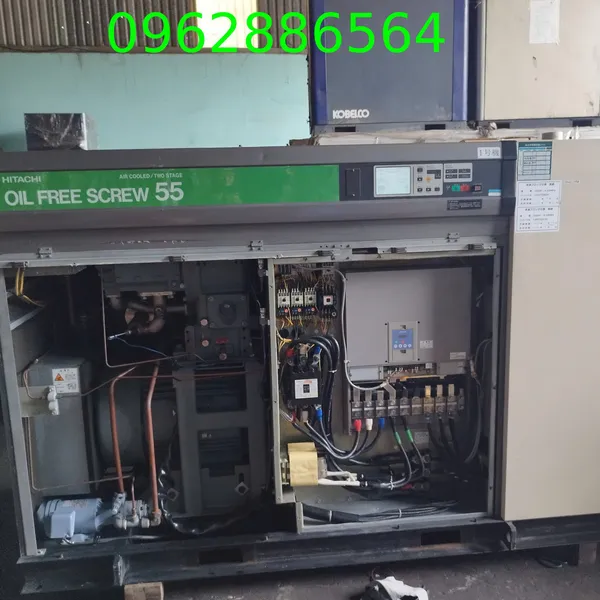 MÁY NÉN KHÍ TRỤC VÍT KHÔNG DẦU HITACHI 50HP 37 KW