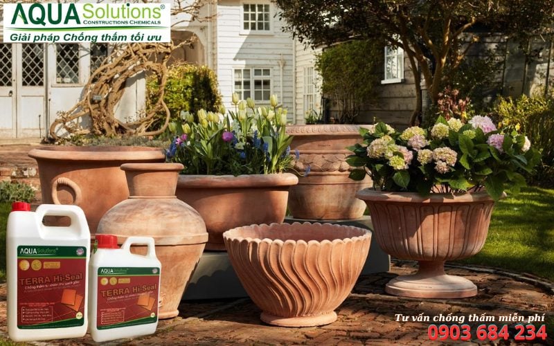 Chống thấm bình chậu đất nung với TERRA Hi-Seal Chống thấm bình chậu đất nung với TERRA Hi-Seal