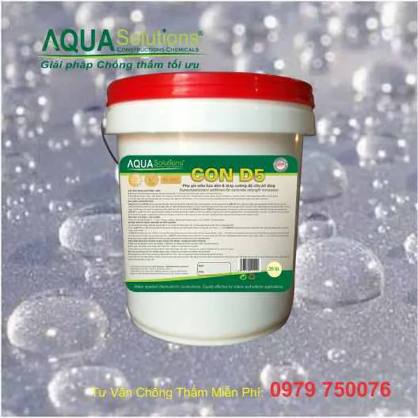 Phụ gia siêu dẻo và giảm nước tốt cho bê tông CON D5 - 20Lit