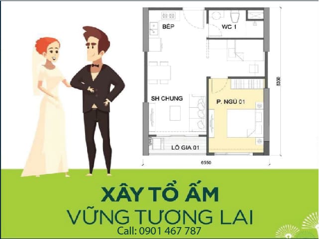 căn hộ 1 phòng ngủ vinhomes quận 9