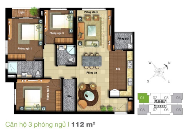 cho thuê căn hộ 3 phòng ngủ tropic garden