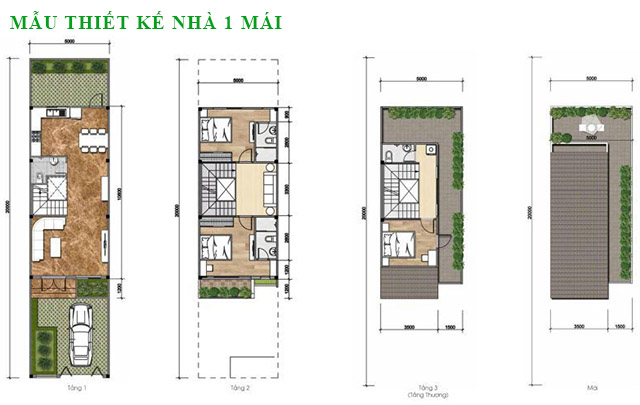 mẫu thiết kế nhà 1 mái