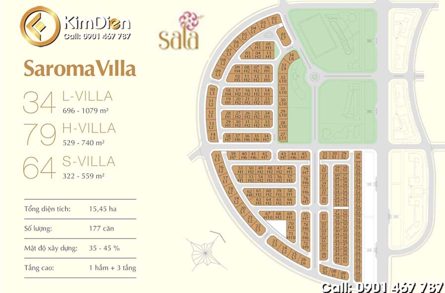 mặt bằng khu biệt thự sala quận 2