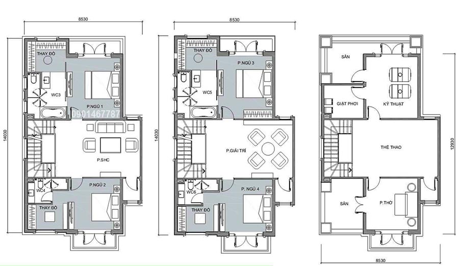 mat bang thiet ke biet thu vinhomes ba son