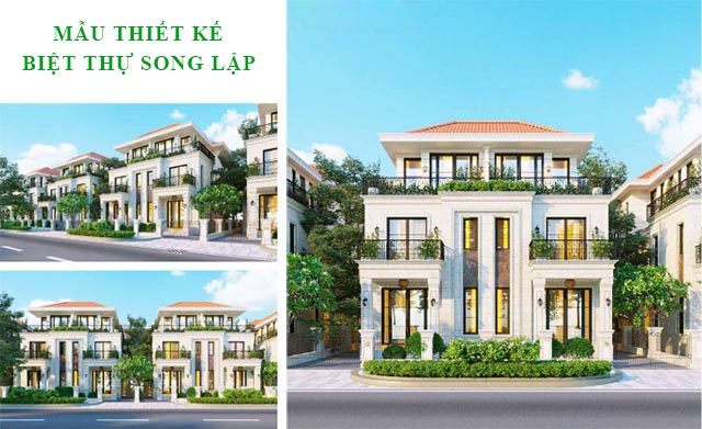 thiết kế biệt thự song lập gem sky world