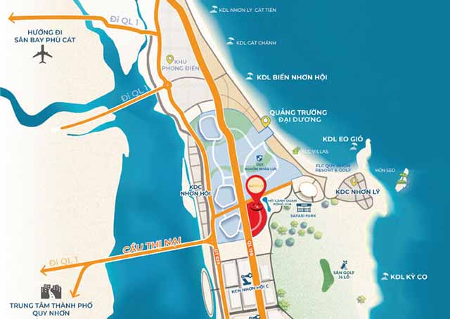 vị trí dự án kỳ co gateway quy nhơn