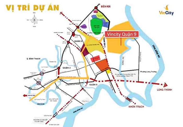 vị trí dự án vinhomes quận 9