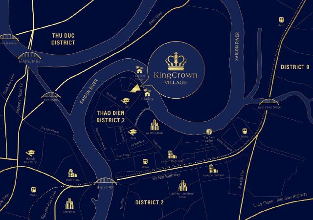 vi tri biet thu king crown thao dien