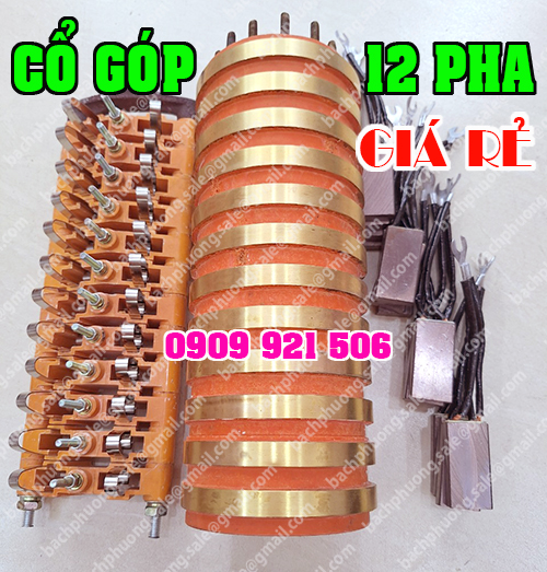 Cổ góp điện 12 pha trục 60mm Cổ góp điện 12 pha trục 60mm