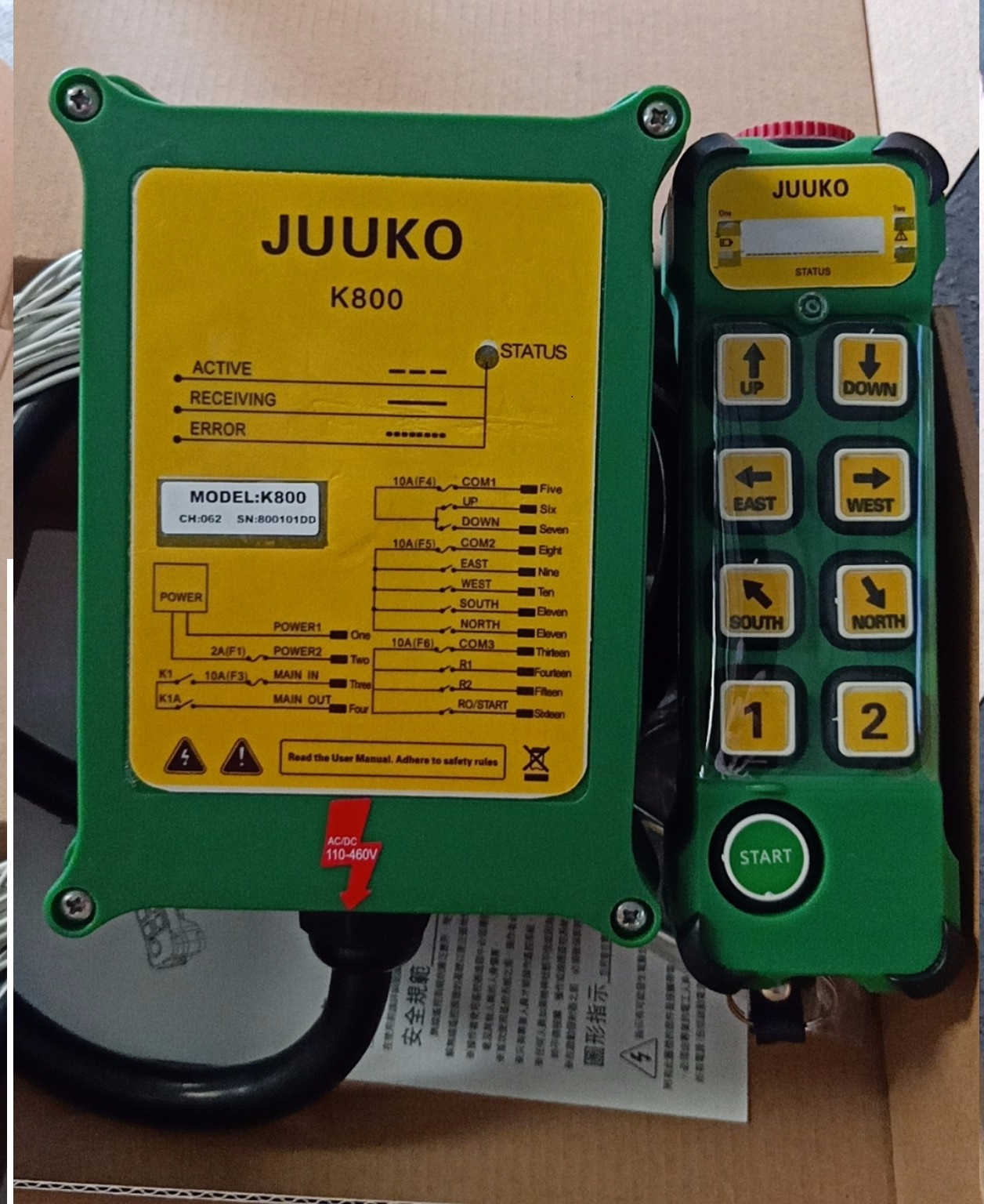 Điều khiển từ xa cầu trục hiệu Juuko China Điều khiển từ xa cầu trục hiệu Juuko China