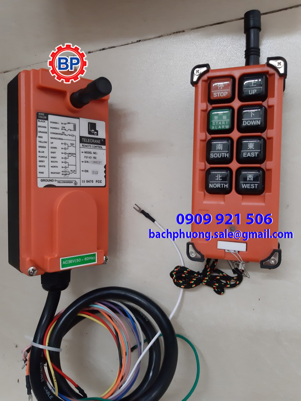 Điều khiển từ xa Telecrane F21-E1B - 36V Điều khiển từ xa Telecrane F21-E1B - 36V