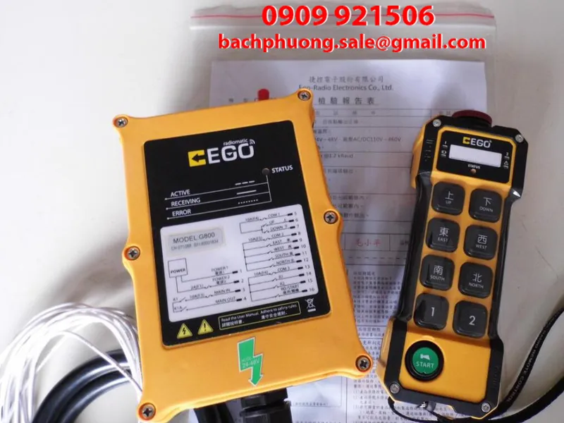 Bộ điều khiển từ xa cầu trục 8 nút bấm