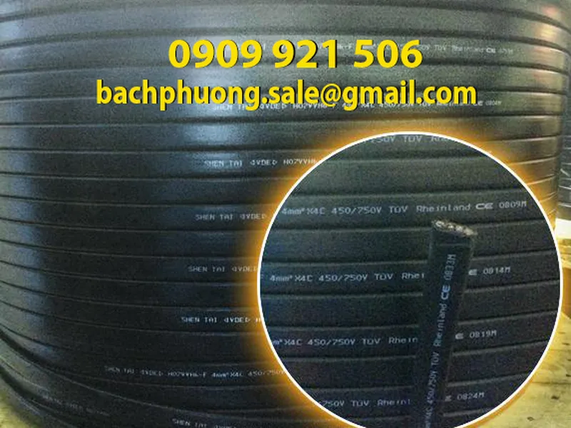 Cáp dẹt ray C cầu trục 4C x2.5mm