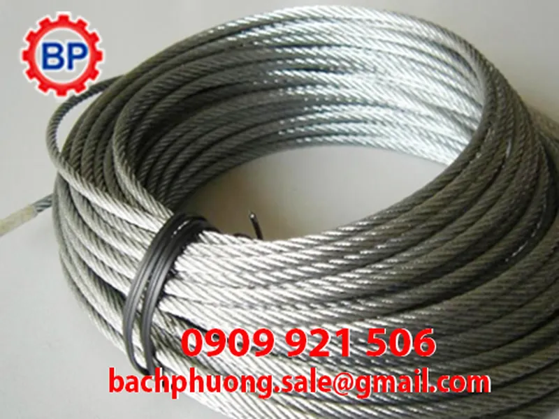 Cáp thép mạ kẽm cầu trục