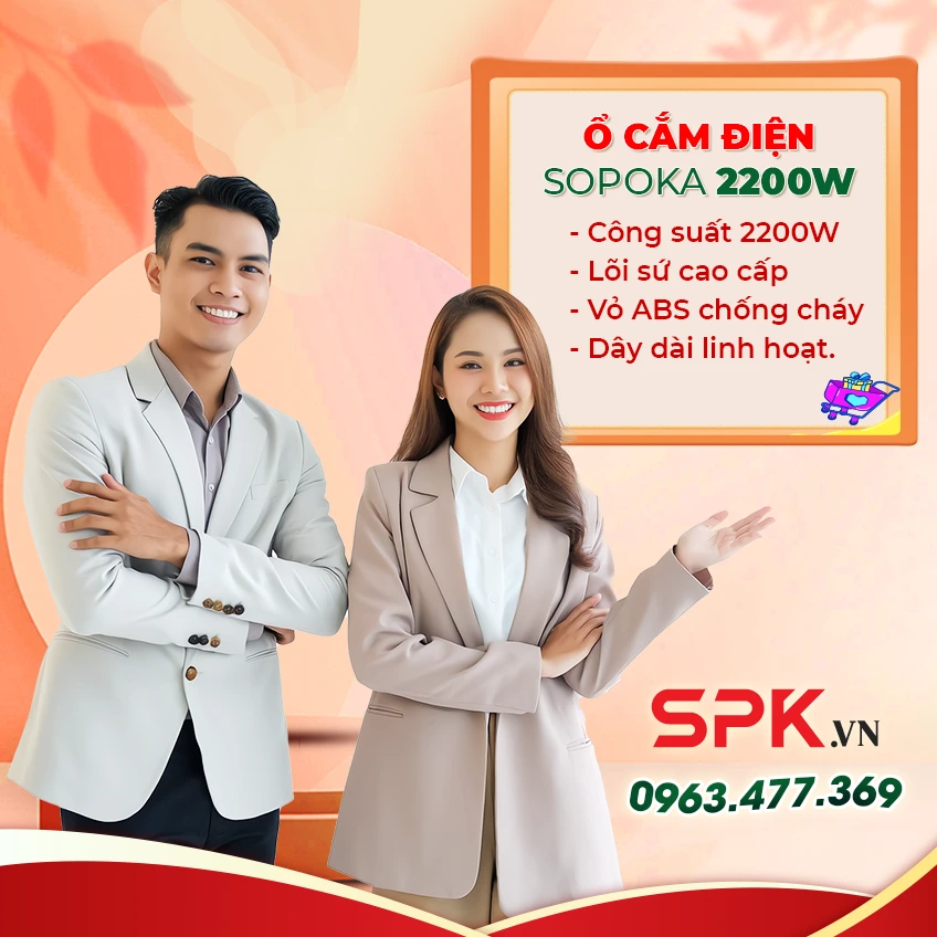 Ổ Cắm Điện Có Dây 2200W SOPOKA - SPK.VN