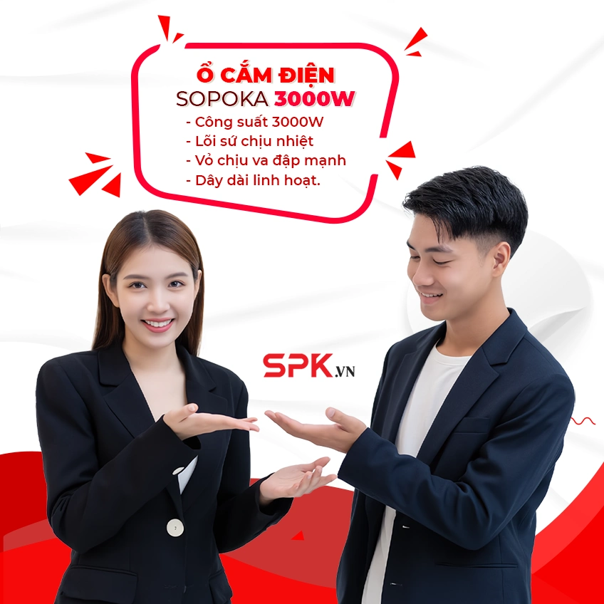 Ổ Cắm Điện Có Dây 3000W SOPOKA - SPK.VN