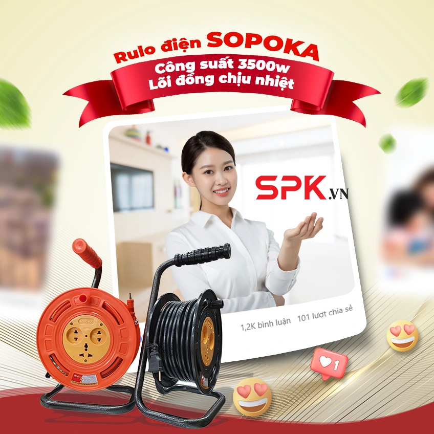 Rulo cuộn dây điện công suất 3500W SOPOKA
