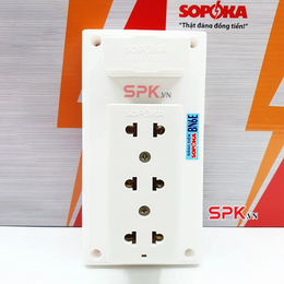Bảng Điện Táp Lô 3 Lỗ Cắm Có Cầu Chì 2200W 10A BN6E SOPOKA