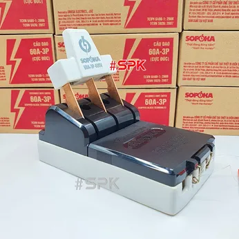 Cầu Dao Đế Sứ 3 Pha 3P 60A 600V Màu Đen D11(A) SOPOKA